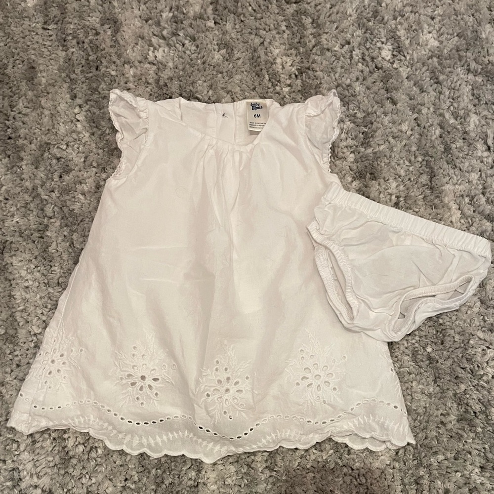 6m White Baby Osh Kosh dress with bloomers- NEW